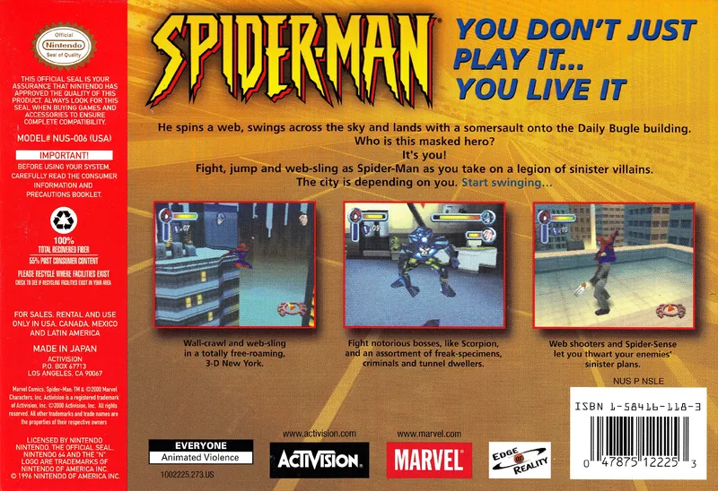 Spider-Man box back