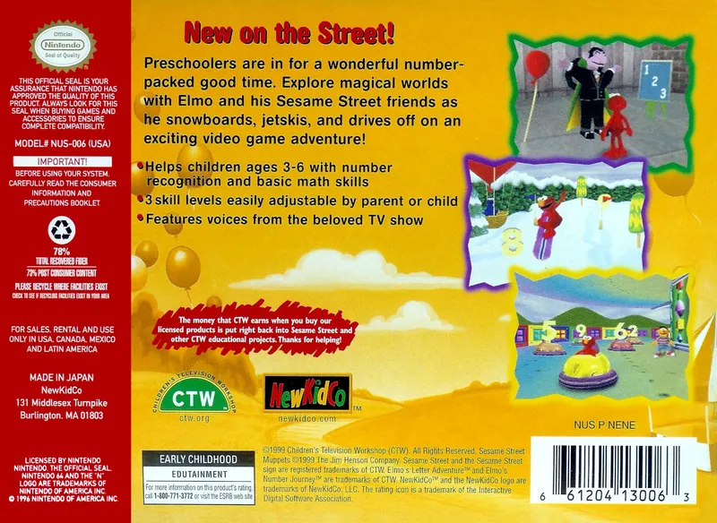 Sesame Street: Elmo's Number Journey box back