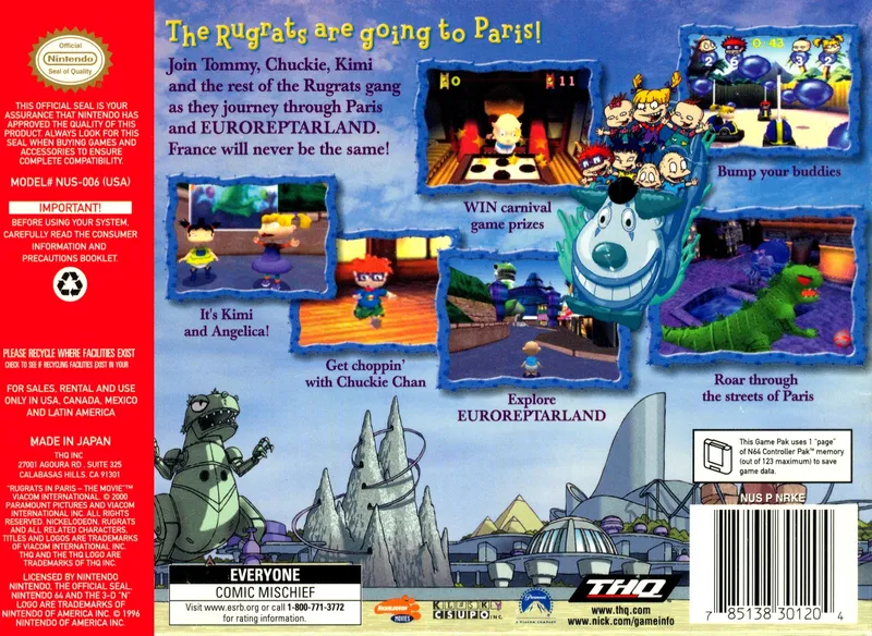Rugrats in Paris: The Movie box back