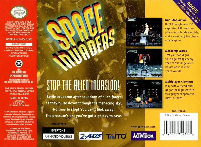 Space Invaders box back