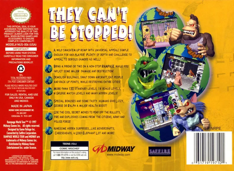 Rampage: World Tour box back