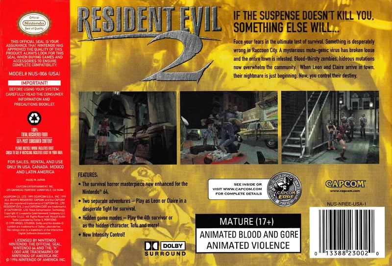 Resident Evil 2 box back