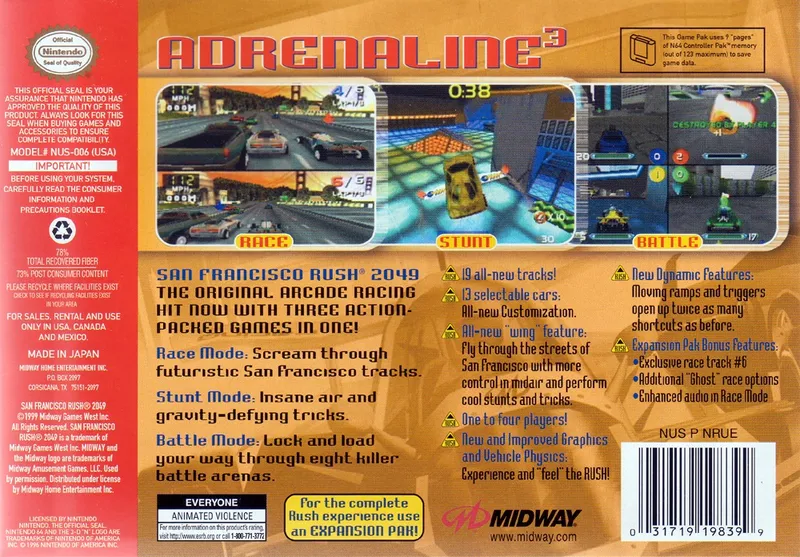San Francisco Rush 2049 box back