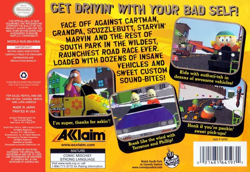 South Park Rally box back