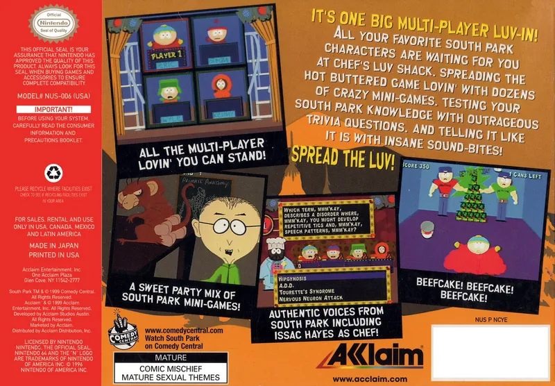 South Park: Chef's Luv Shack box back