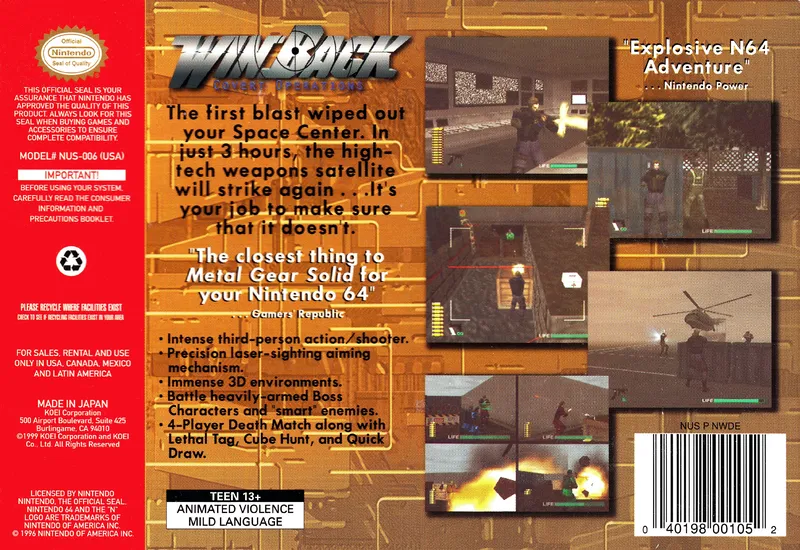 WinBack: Covert Operations box back