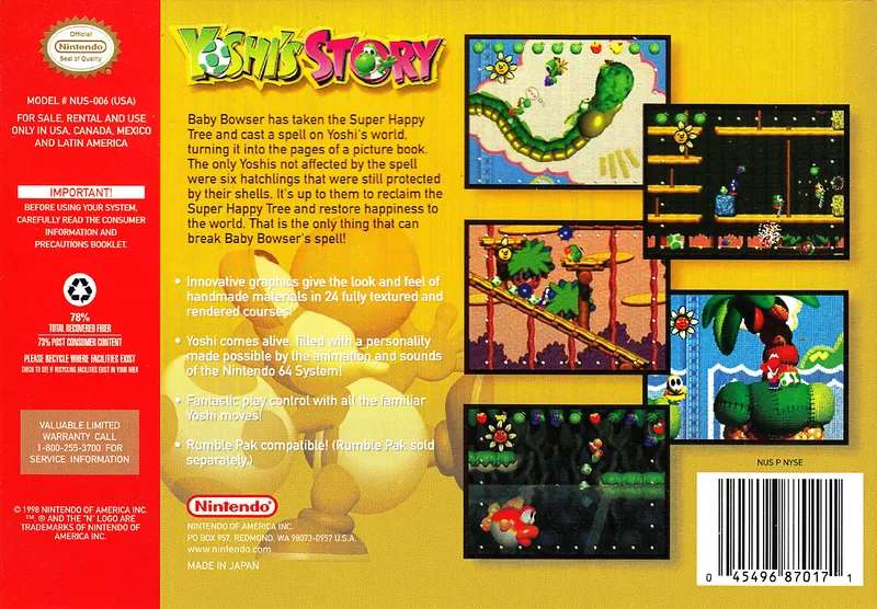 Yoshi's Story box back