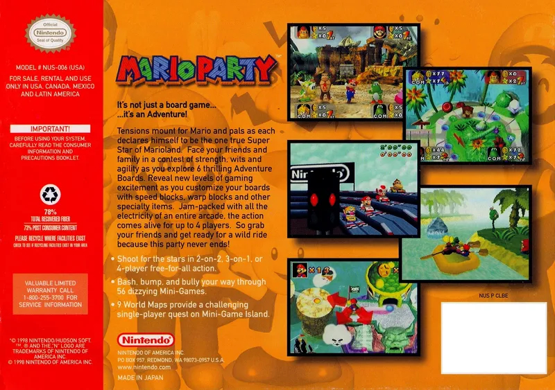 Mario Party box back