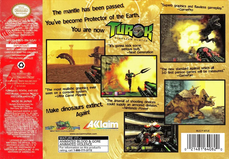 Turok: Dinosaur Hunter box back
