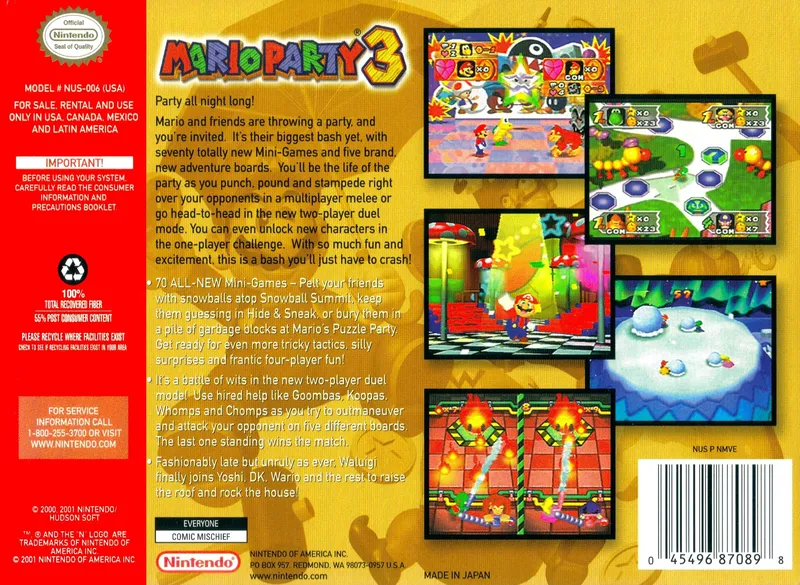 Mario Party 3 box back