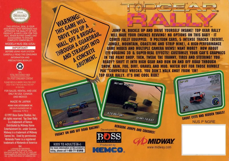 Top Gear Rally box back