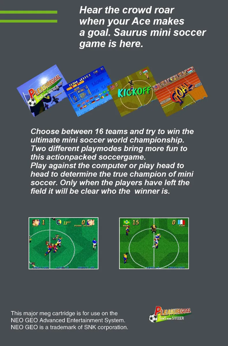 Pleasure Goal: 5 on 5 Mini Soccer box back