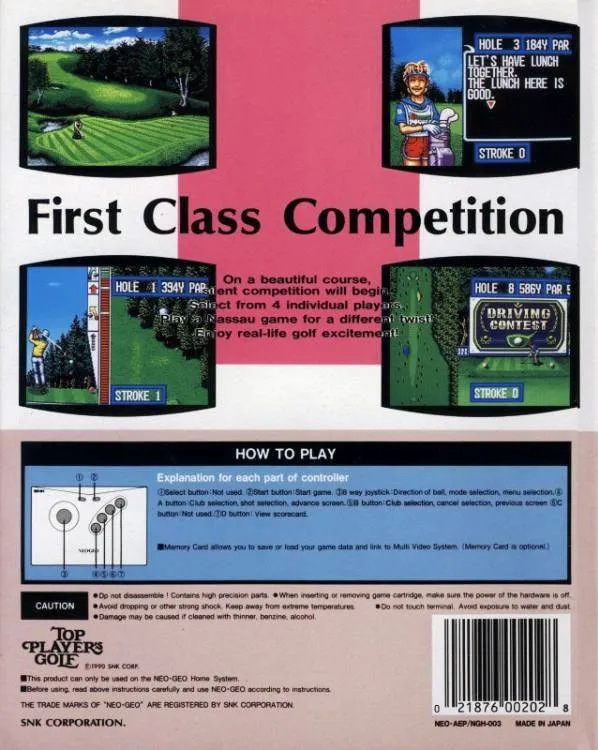 Top Player's Golf box back