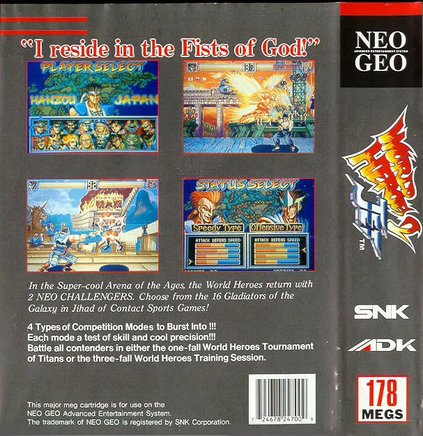 World Heroes 2 Jet box back