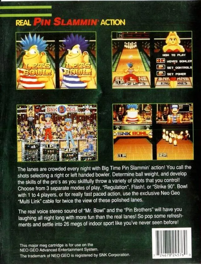 League Bowling box back