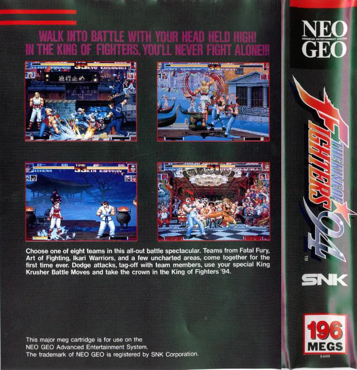 The King of Fighters '94 box back