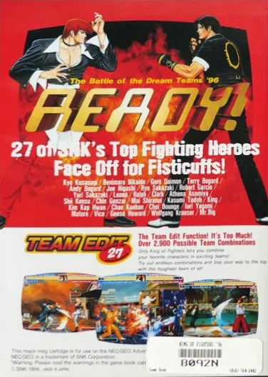 The King of Fighters '96 box back