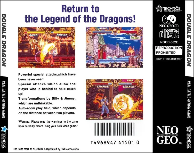 Double Dragon box back