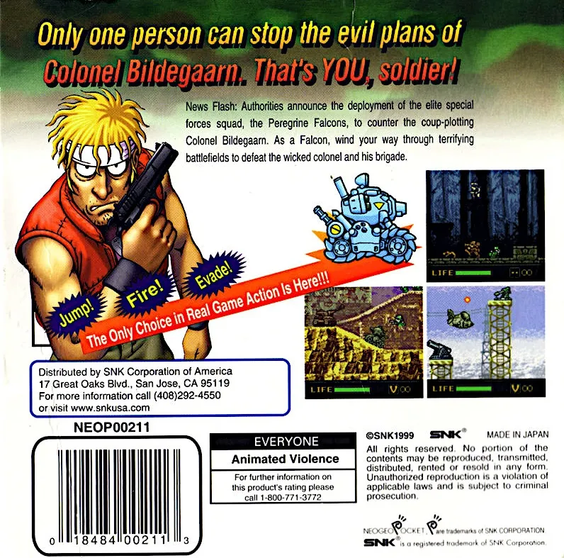Metal Slug: 1st Mission box back