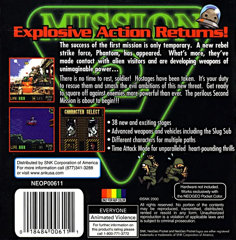 Metal Slug: 2nd Mission box back