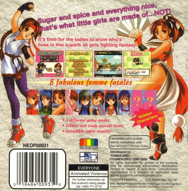 SNK Gals' Fighters box back