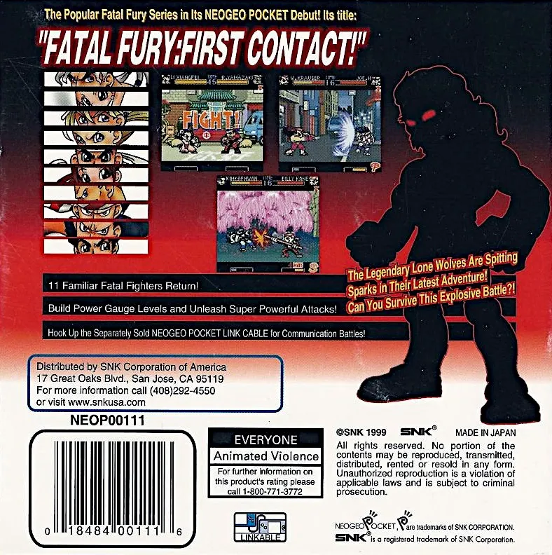 Fatal Fury: First Contact box back