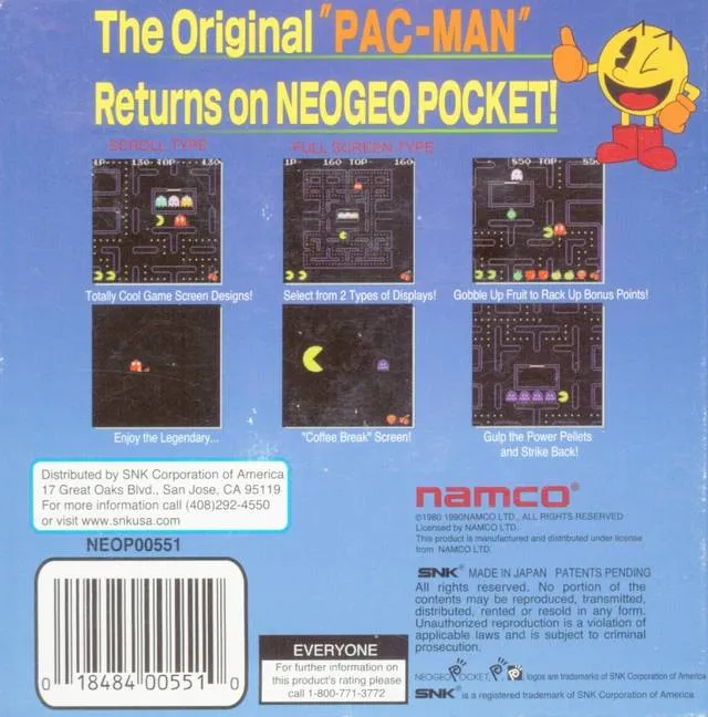 Pac-Man box back