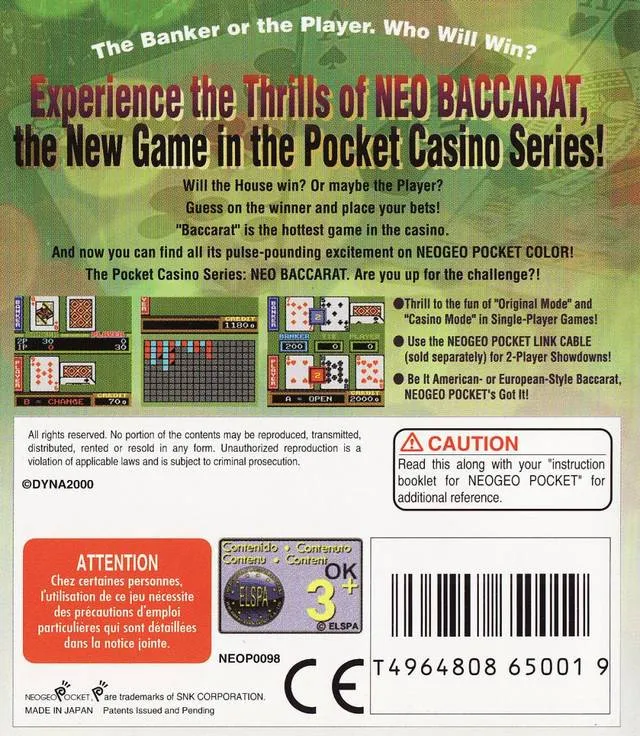 Neo Baccarat box back