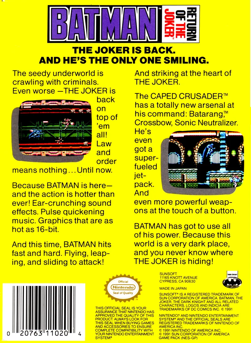 Batman: Return of the Joker box back