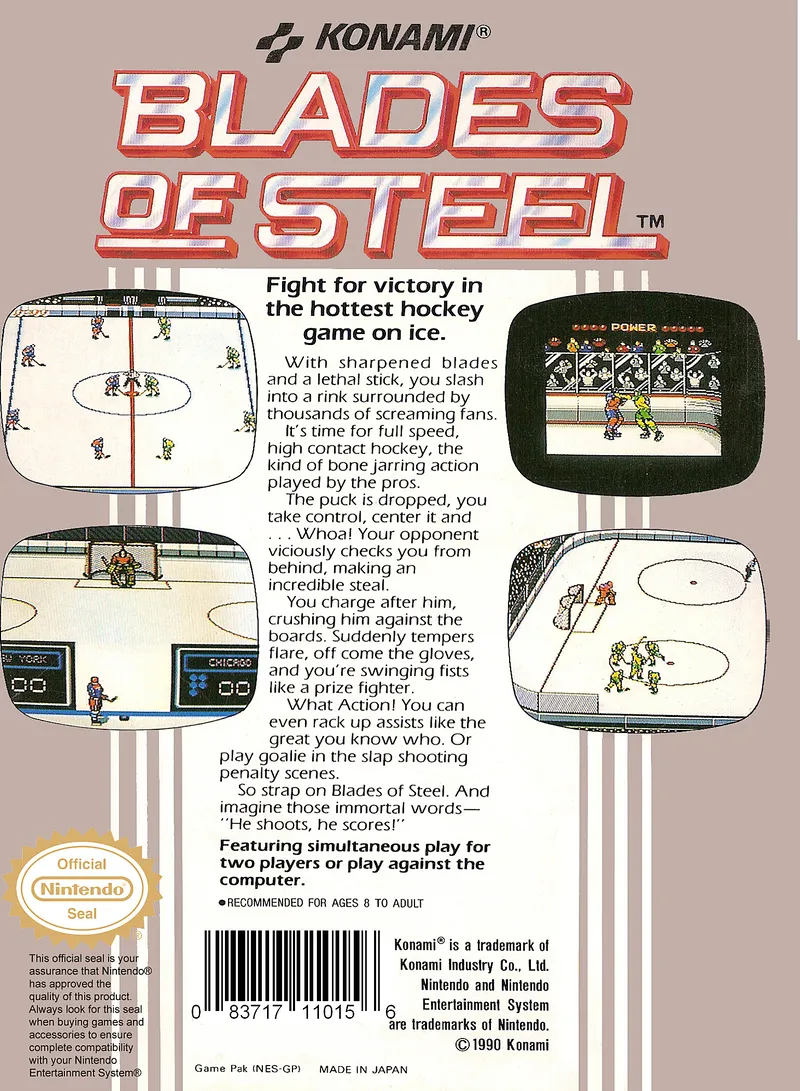 Blades of Steel box back