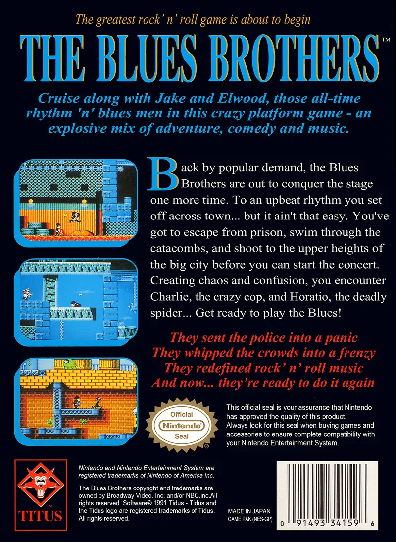 The Blues Brothers box back