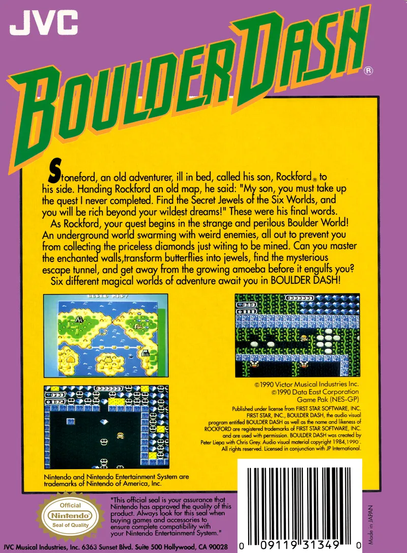 Boulder Dash box back