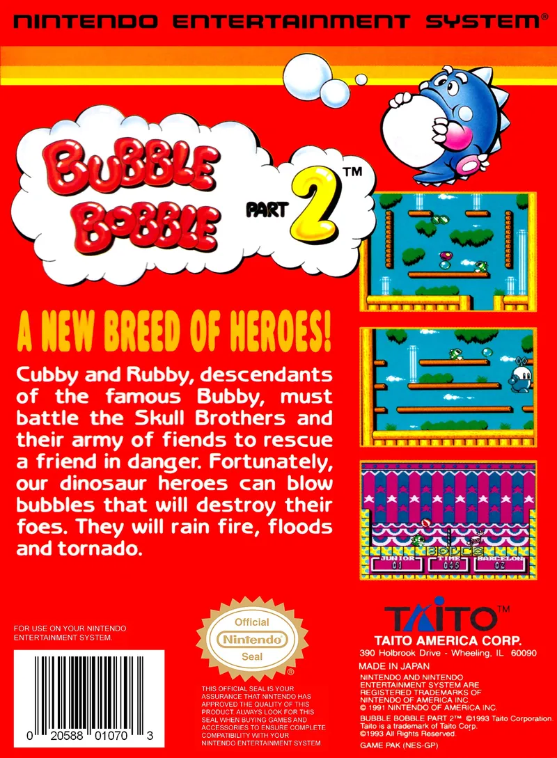 Bubble Bobble: Part 2 box back