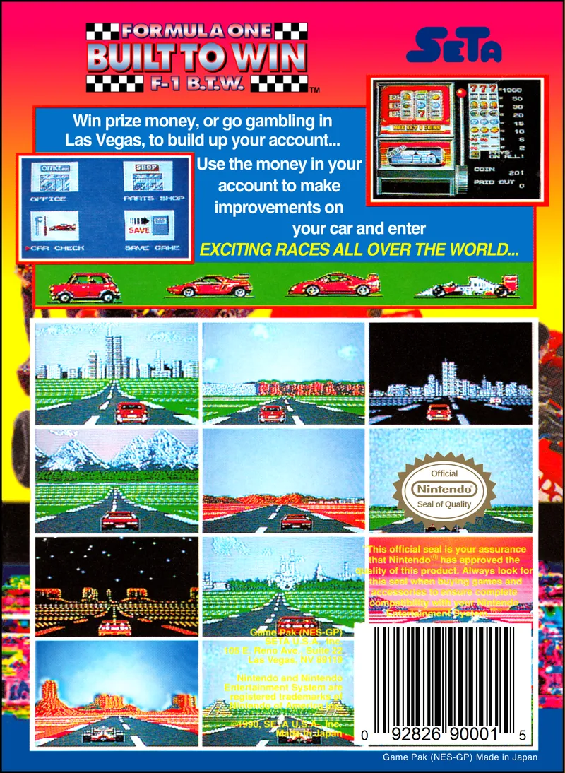 Formula One: Built to Win box back