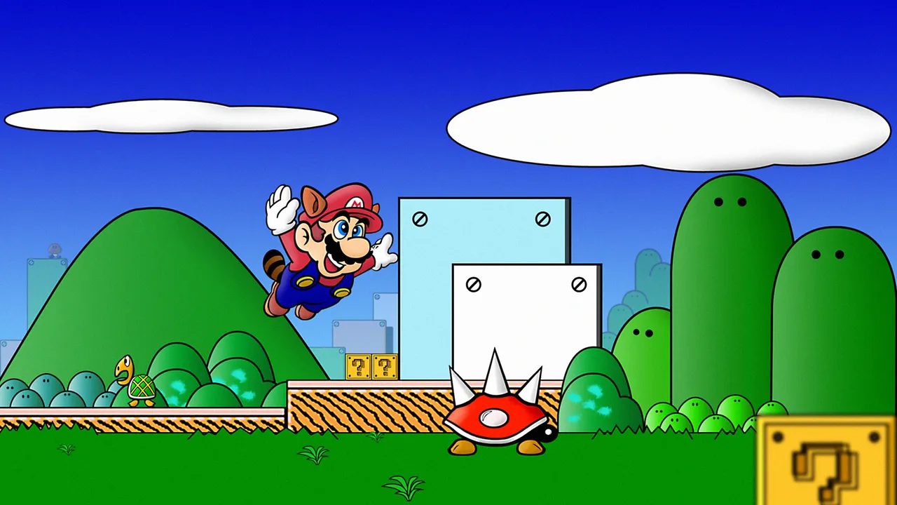 Backdrop artwork for Super Mario Bros. 3