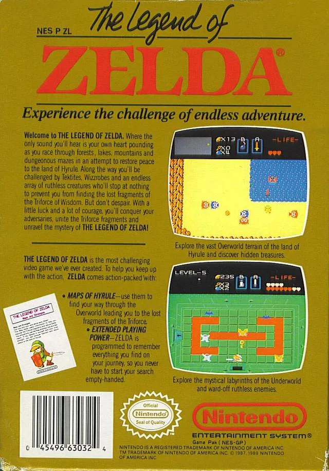 The Legend of Zelda box back