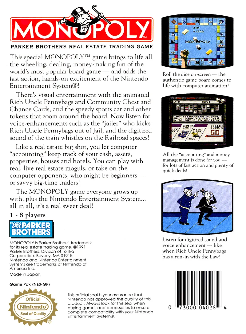 Monopoly box back