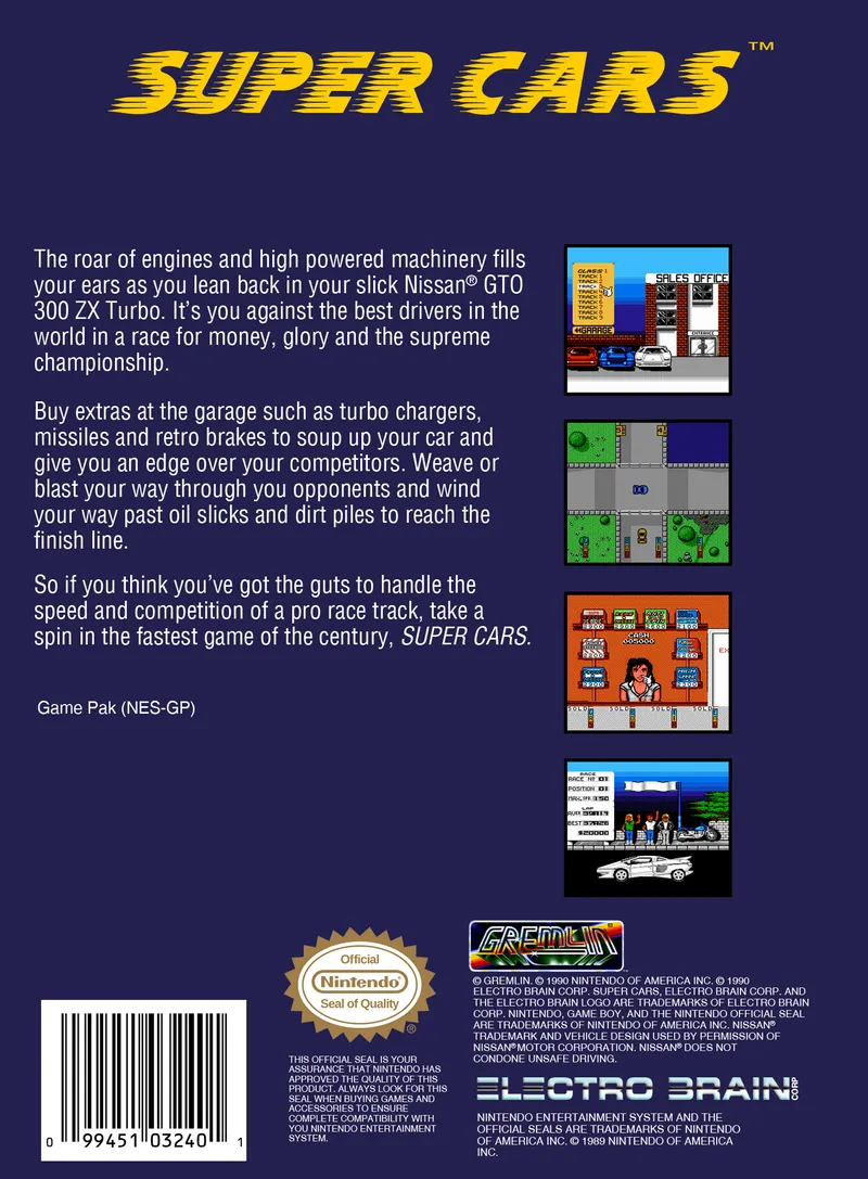 Super Cars box back