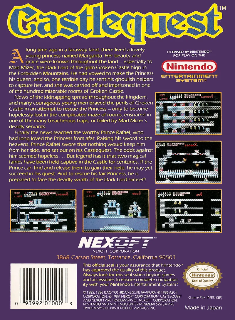Castlequest box back
