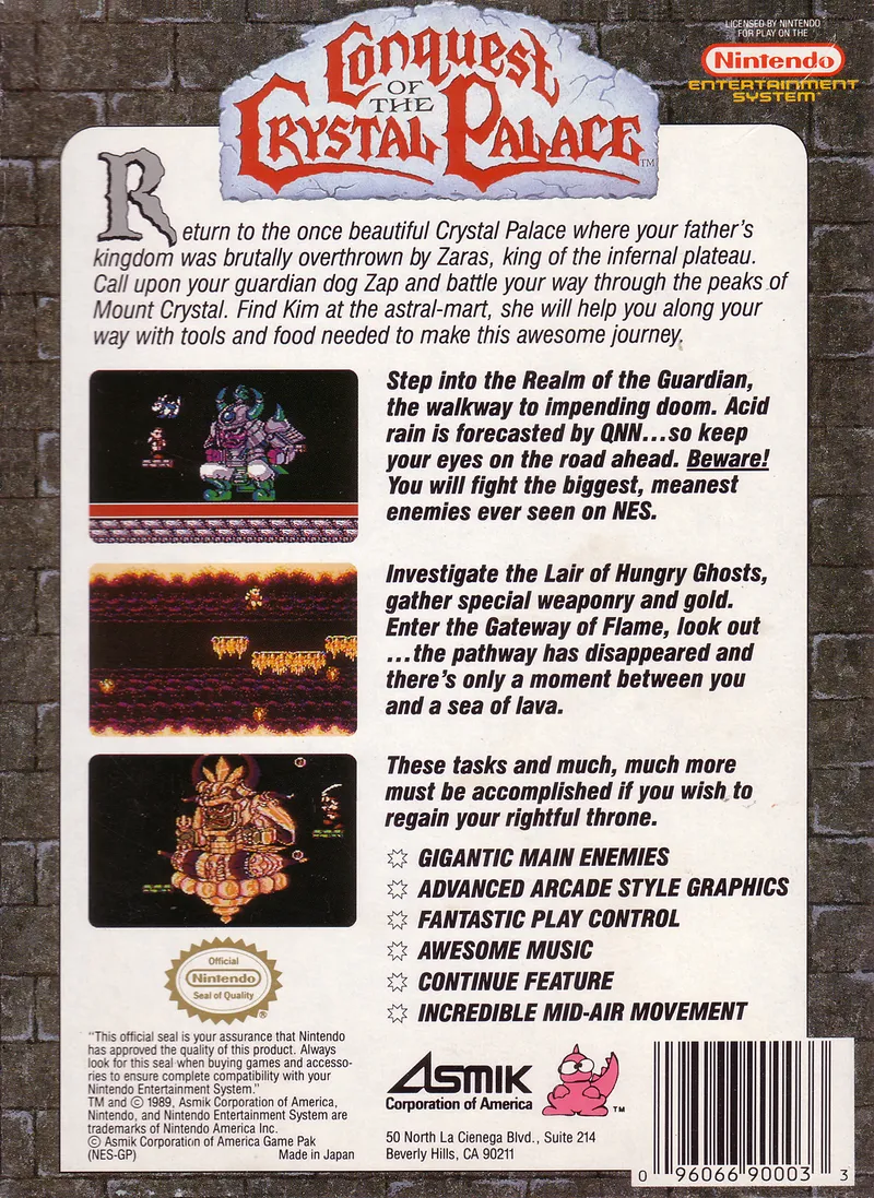 Conquest of the Crystal Palace box back