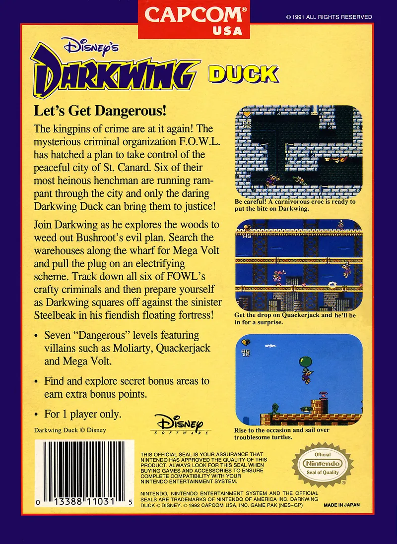 Darkwing Duck box back