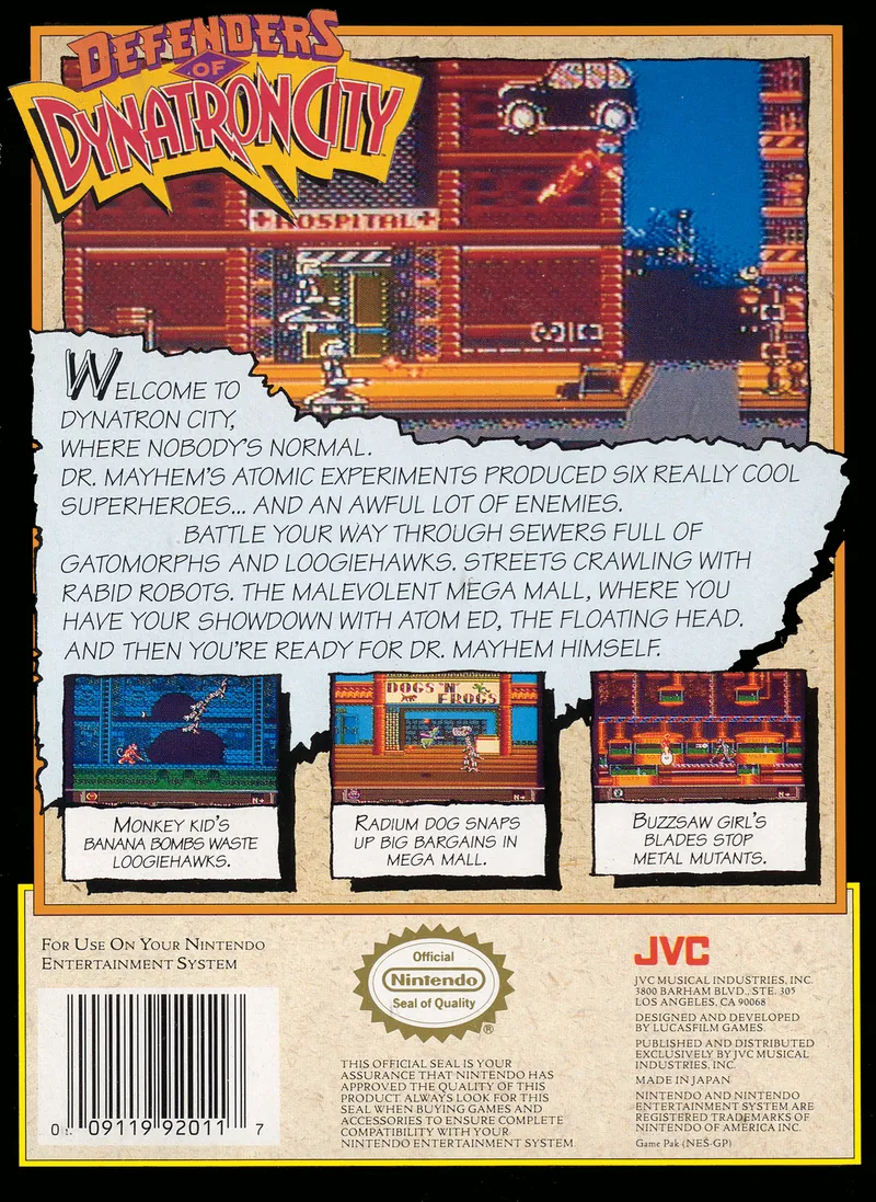 Defenders of Dynatron City box back