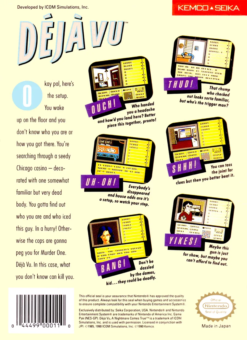 Déjà Vu box back