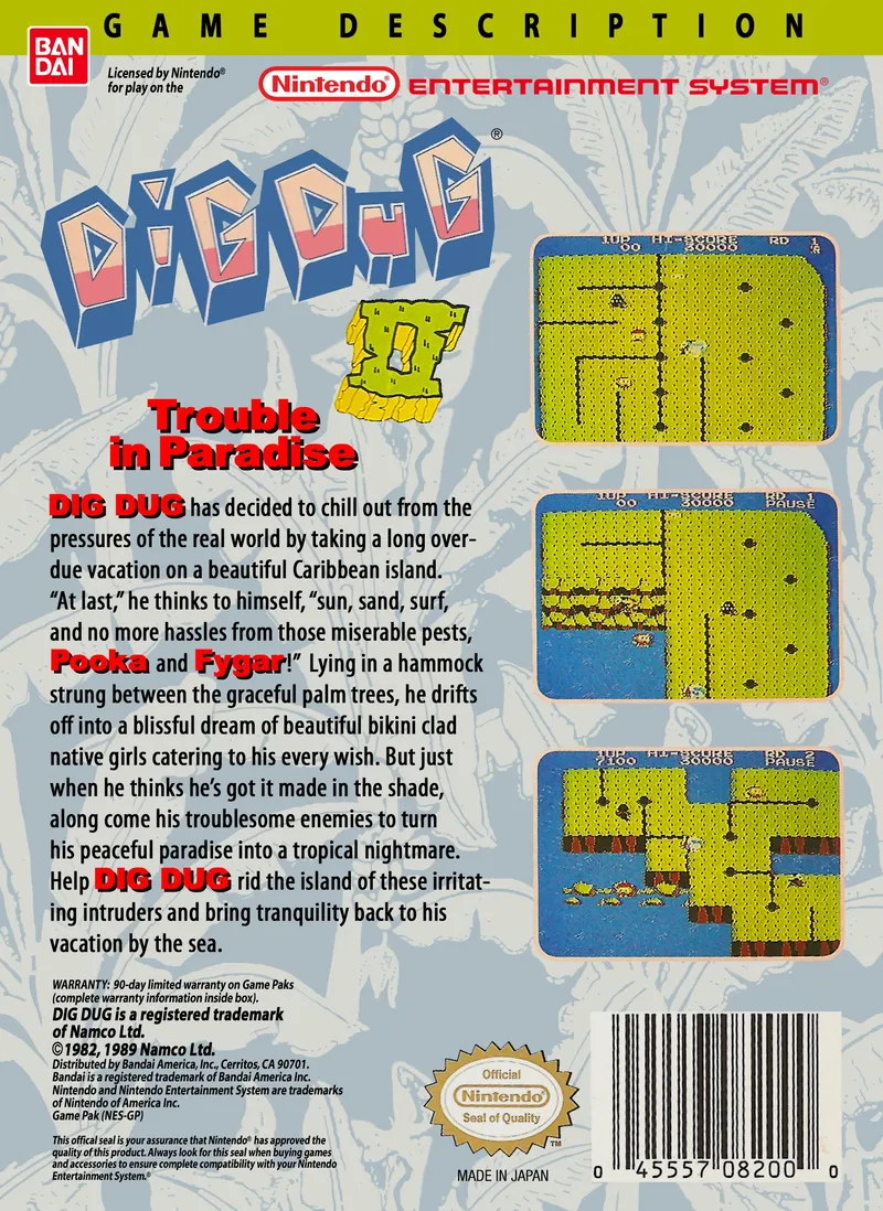 Dig Dug II: Trouble in Paradise box back