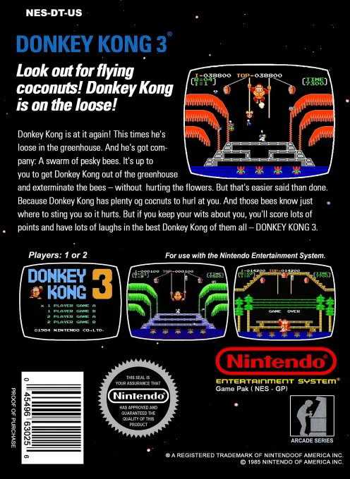 Donkey Kong 3 box back