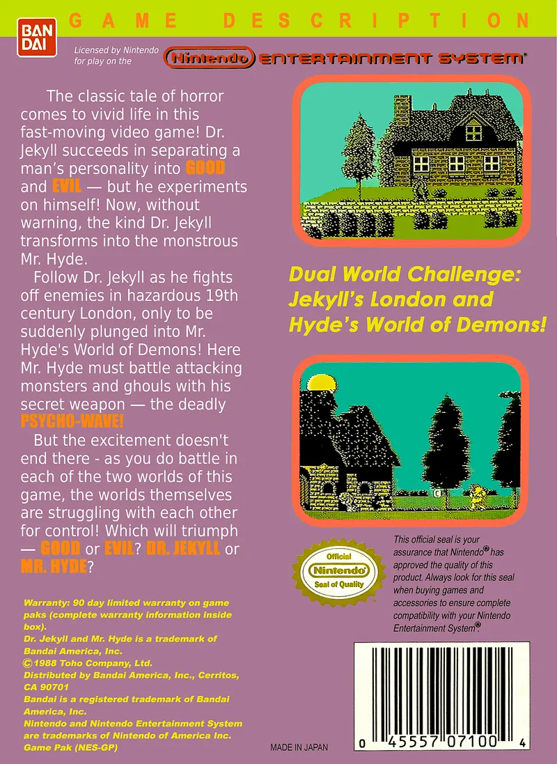 Dr. Jekyll and Mr. Hyde box back