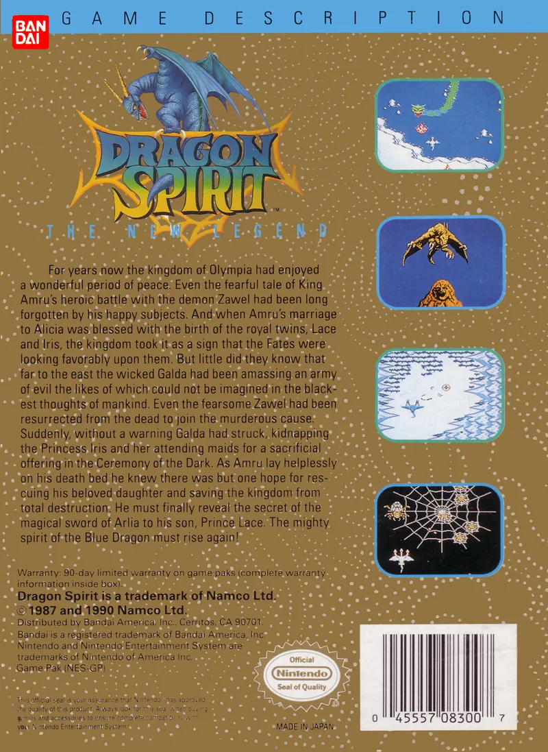 Dragon Spirit: The New Legend box back