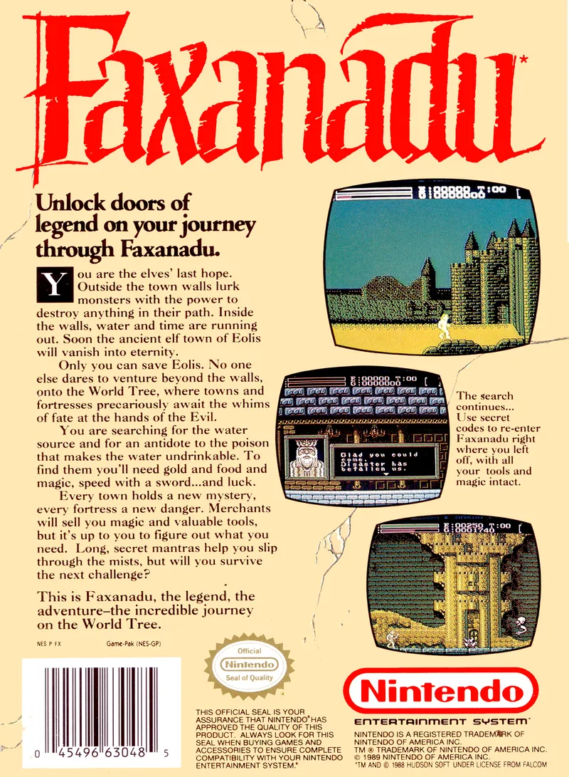 Faxanadu box back