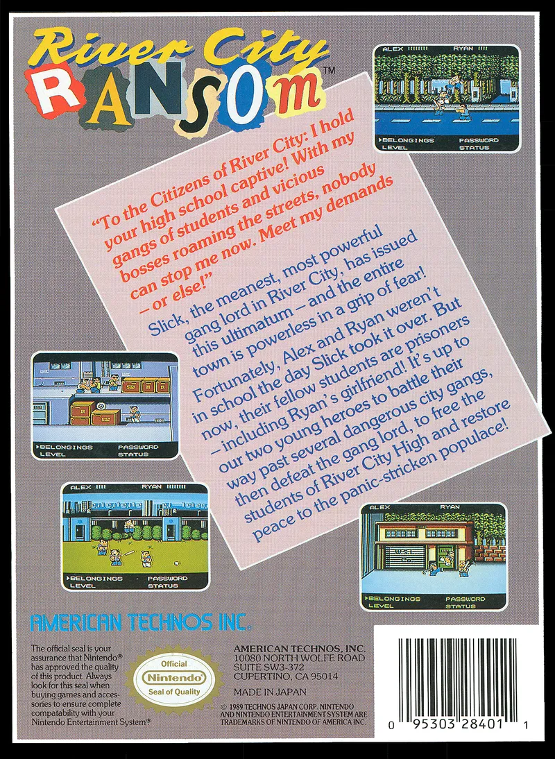 River City Ransom box back