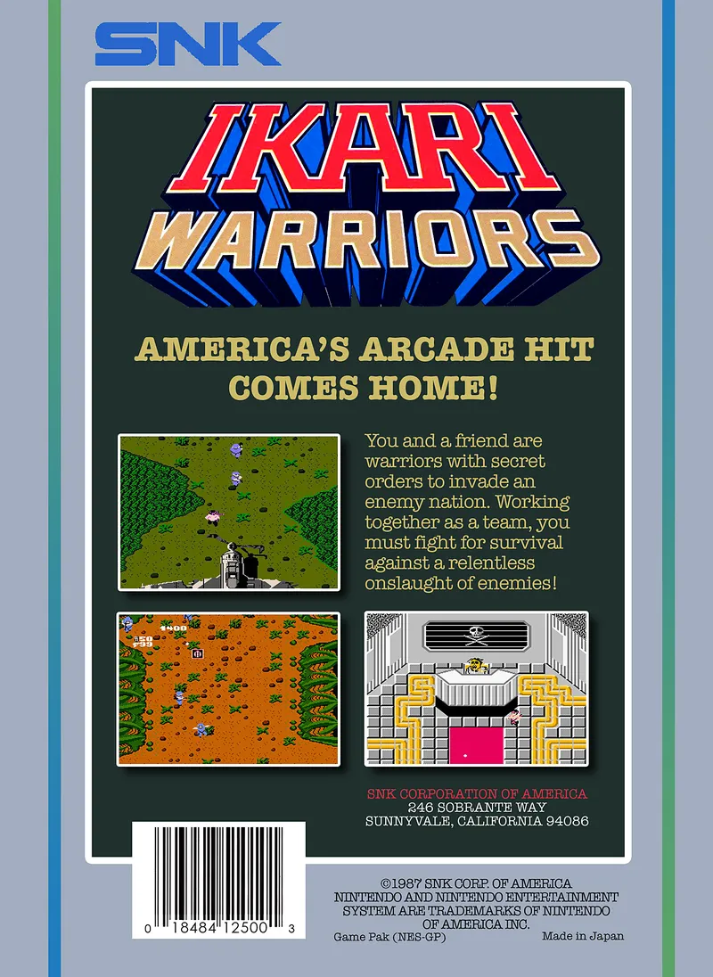 Ikari Warriors box back